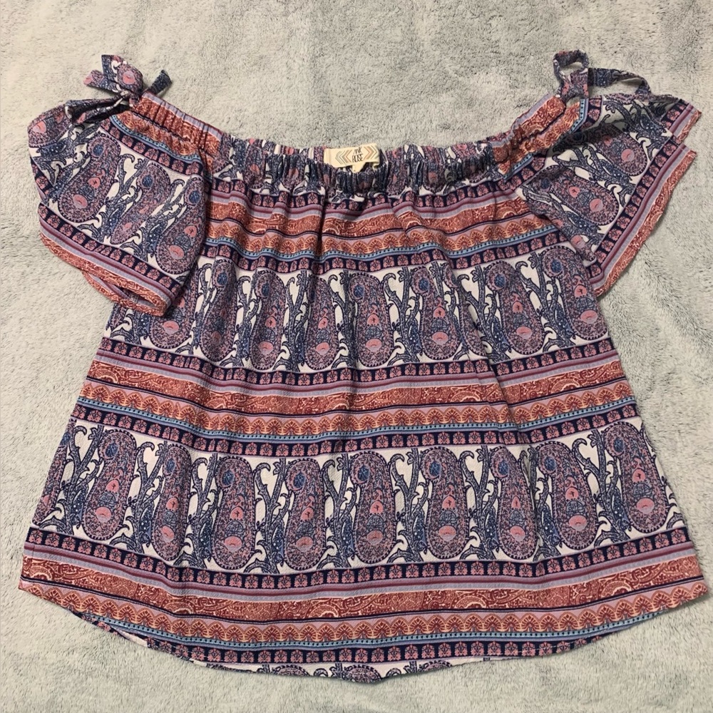 Pink Rose Off-shoulder Top - Size Medium